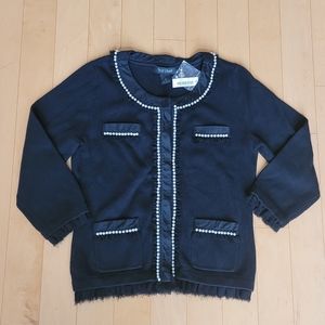 White House Black Market Pearl Embroided Cardigan